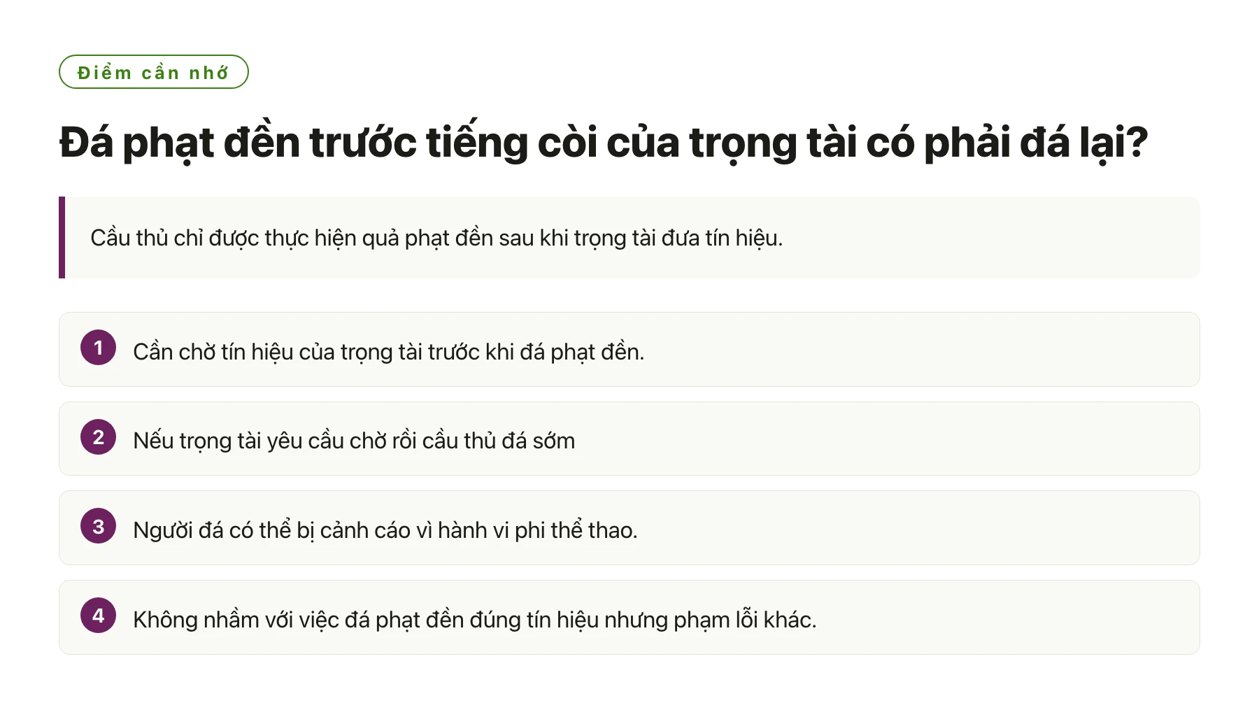 Đá phạt đền trước tiếng còi của trọng tài có phải đá lại?——全文要点速览